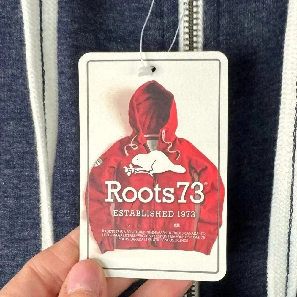 NWT ROOTS Women's XS Sandylake Full Zip Hoodie Ink Blue Sweater Hoody New Hood - Picture 5 of 12